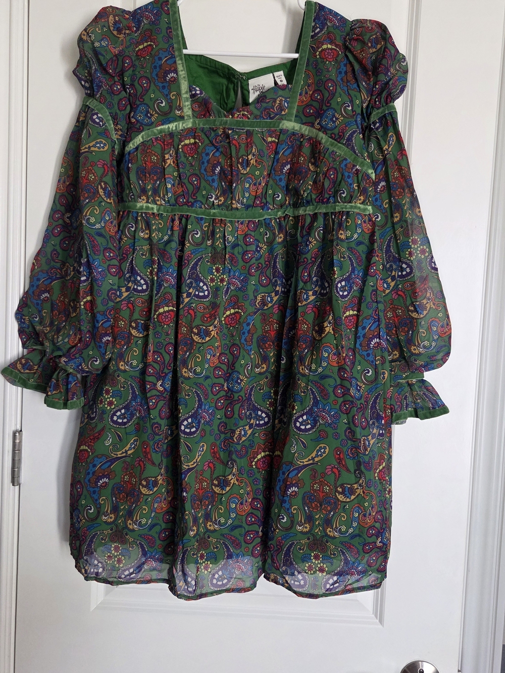 Green Paisley Mini Dress